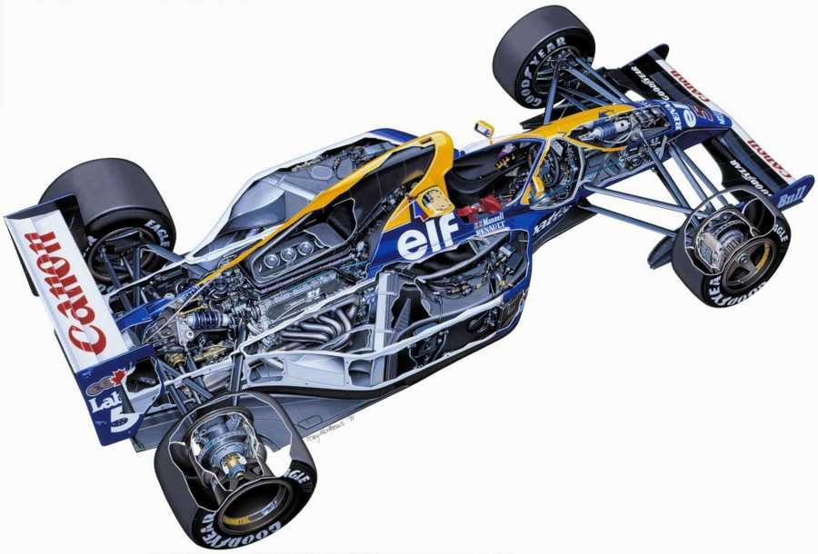 Williams FW14 cutaway A4 Photo Print
