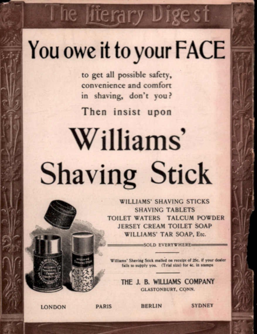 Williams Shaving Stick Vintage Retro Advert Ads A4 Photo Print