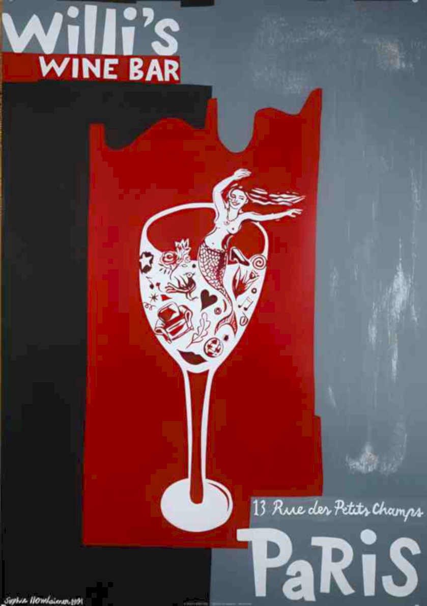 Willis Wine Bar 3 Vintage Retro Advert Ads A4 Photo Print