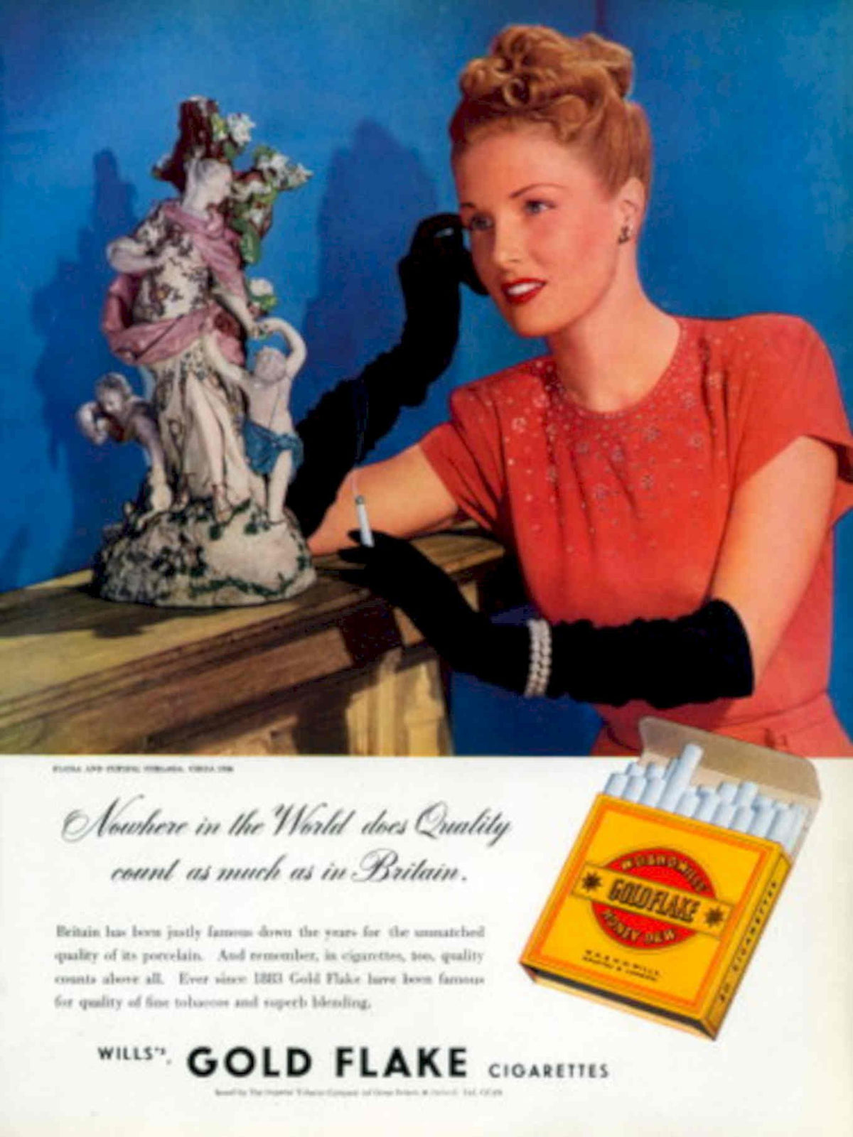 Wills Gold Flake 1940s Vintage Retro Advert Poster