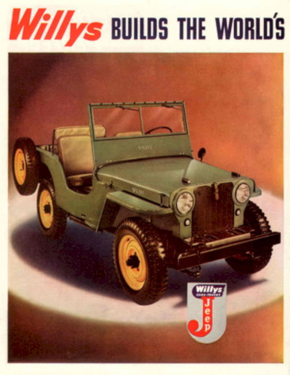 Willys Jeep Builds 1940s Vintage Retro Advert Poster