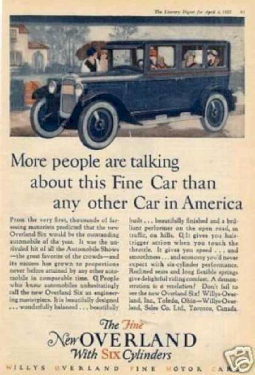 Willys Overland Six Vintage Retro Advert Ads A4 Photo Print