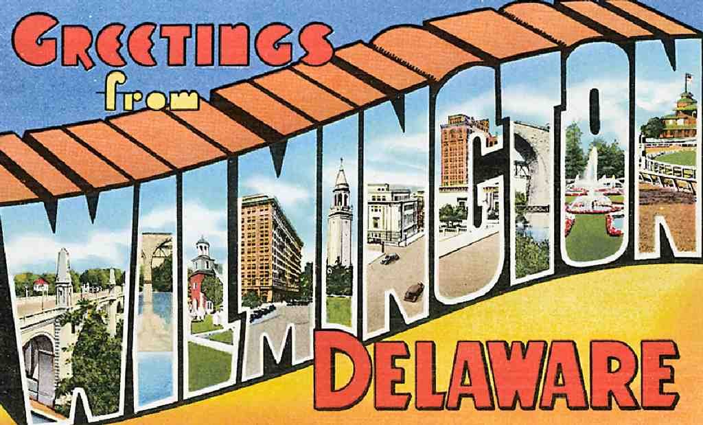 Wilmington Luggage Label Vintage A4 Photo Print