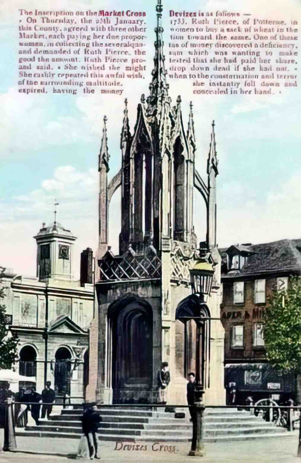 Wiltshire Devizes The Cross 1900s Vintage A4 Photo Print