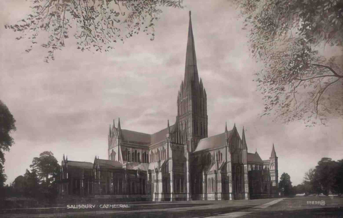 Wiltshire Salisbury Cathedral 1910s Vintage A4 Photo Print