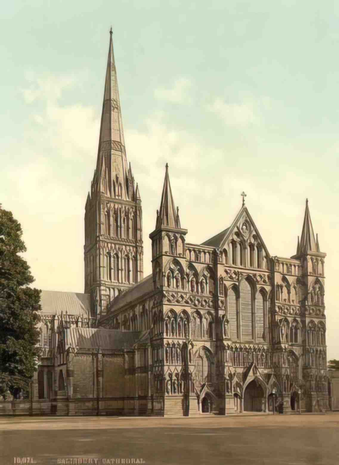 Wiltshire Salisbury Cathedral Vintage A4 Photo Print