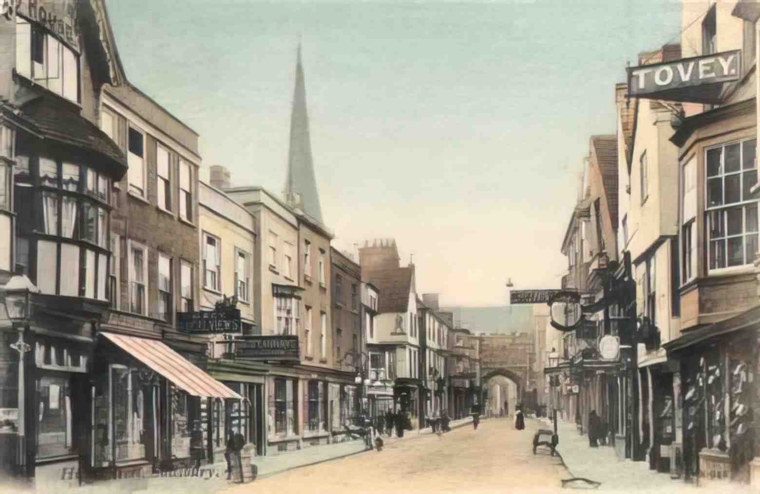 Wiltshire Salisbury High Street Vintage A4 Photo Print