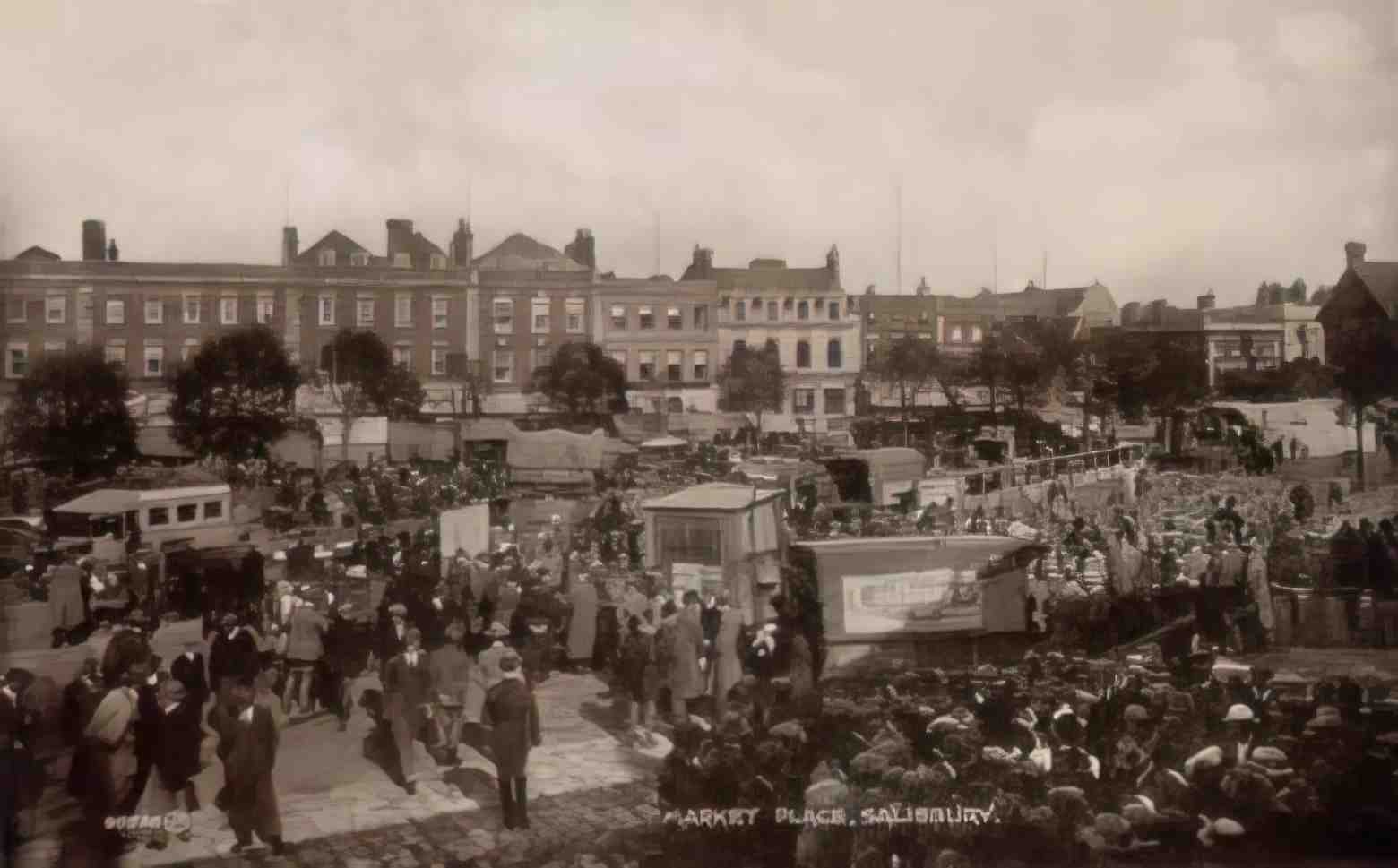 Wiltshire Salisbury Market Place Vintage A4 Photo Print