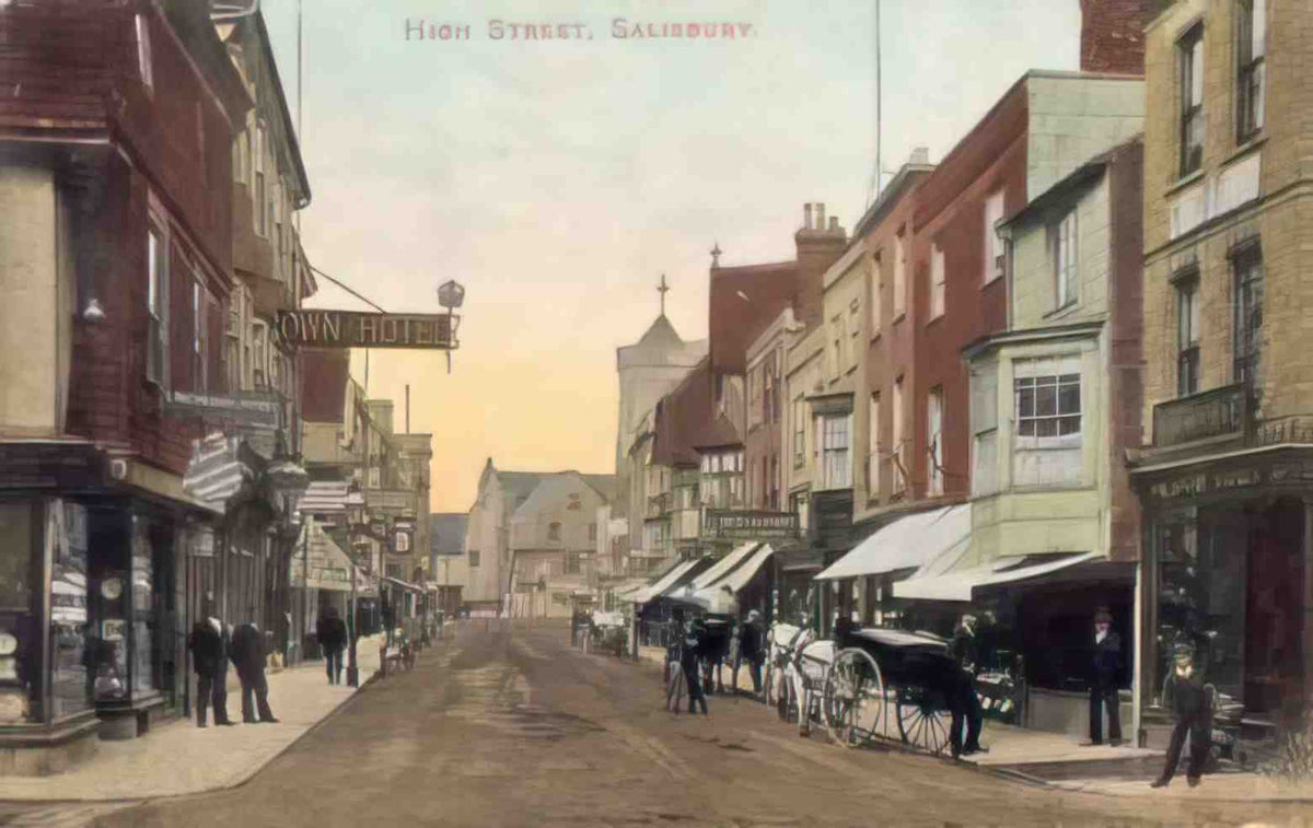 Wiltshire a Salisbury a High Street Vintage A4 Photo Print