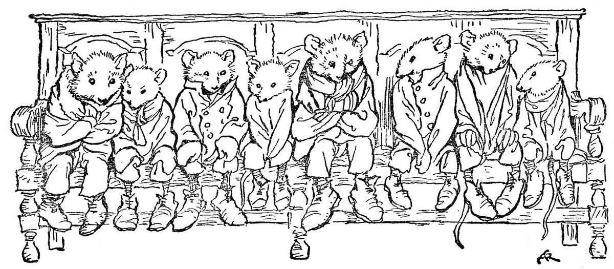 Wind in the Willows Arthur Rackham Mice Rats DULCE DOMUM A4 Photo Print