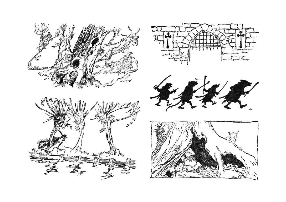 Wind in the Willows Arthur Rackham scketch A4 Photo Print