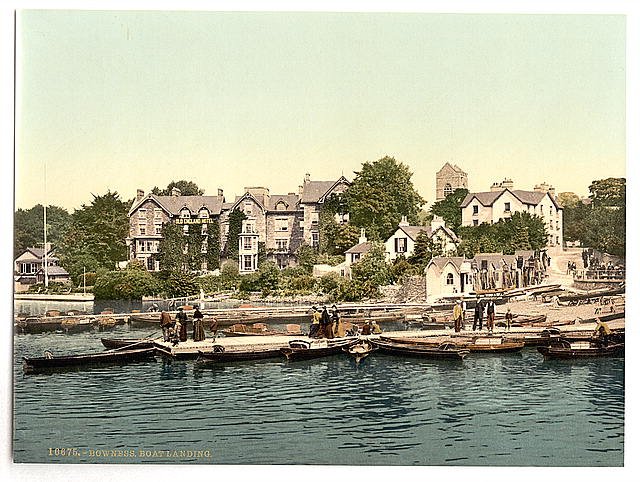Windermere Bowness boat landing Lake District Vintage A4 Photo Print