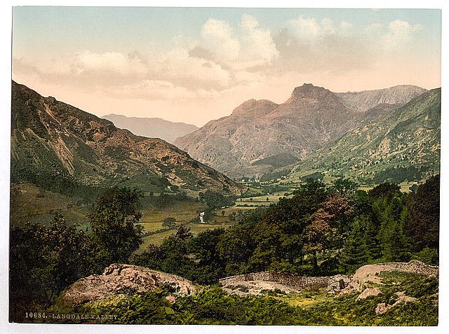 Windermere Langdale Valley Lake District Vintage A4 Photo Print