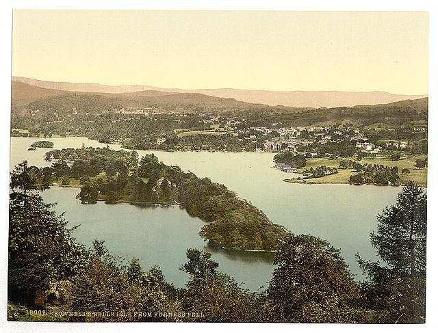 Windermere and Bowness Lake District Vintage A4 Photo Print