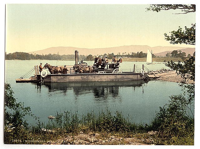 Windermere steam ferry Lake District Vintage A4 Photo Print