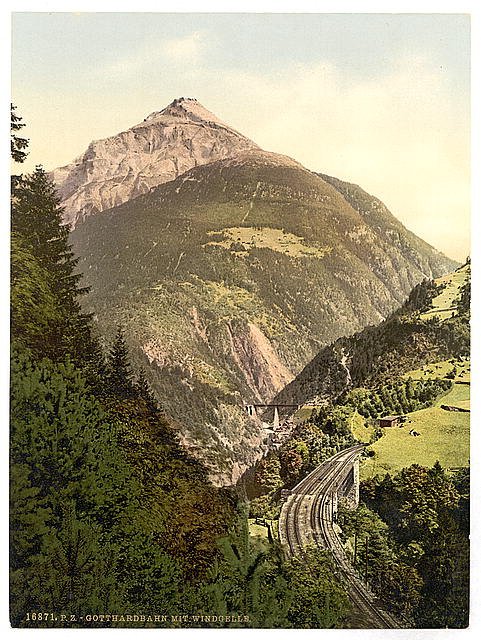 Windgelle St Gotthard Railway Vintage A4 Photo Print