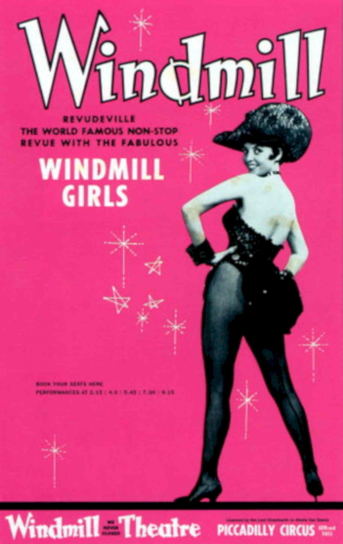 Windmill Revue Girls 1940s Vintage Retro Advert Poster