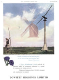 Windmill Turbine Flowers 1950s Vintage Retro Advert Poster