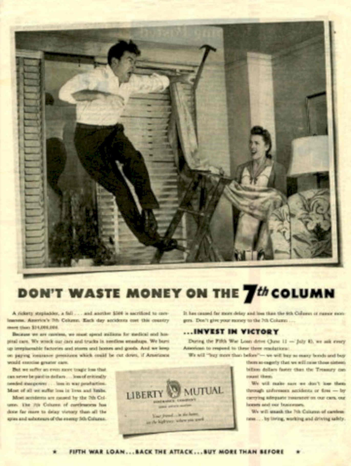 Window Men Shade 1950s Vintage Retro Advert Poster