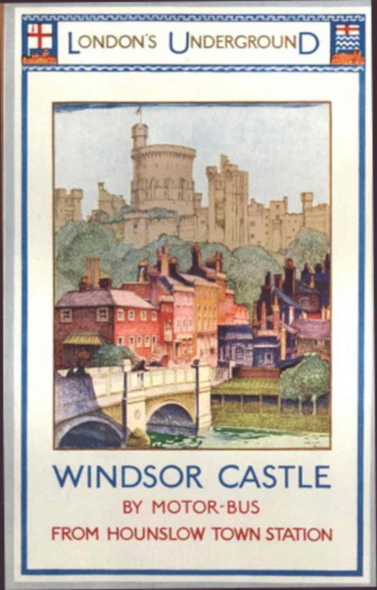 Windsor Castle Poster 1930s Vintage Retro Advert Poster