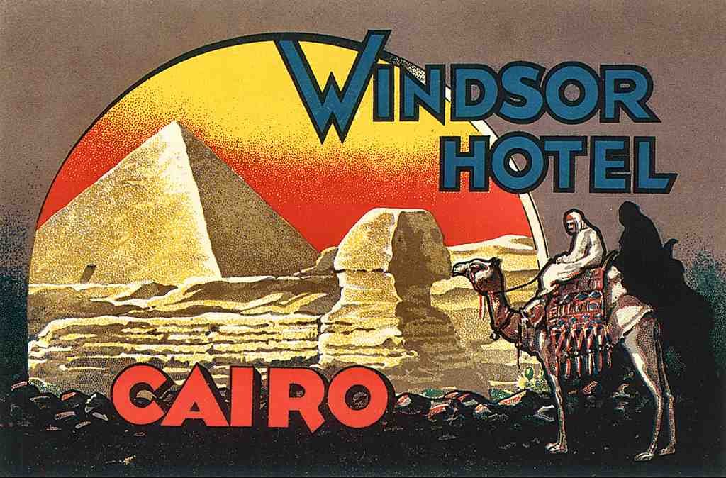 Windsor Hotel Luggage Label Vintage A4 Photo Print
