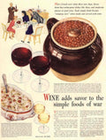 Wine Beans Table 1940s Vintage Retro Advert Poster