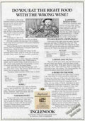 Wine Food Chart Vintage Retro Advert Ads A4 Photo Print