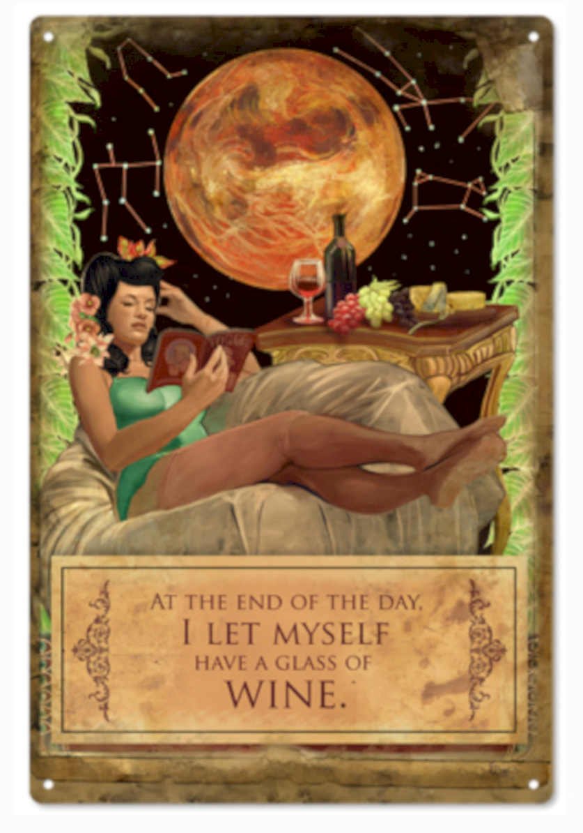 Wine Moon Bed Vintage Retro Advert Ads A4 Photo Print