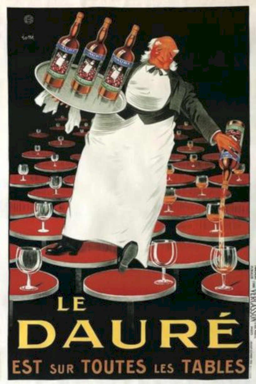 Wine Table Daure Vintage Retro Advert Ads A4 Photo Print