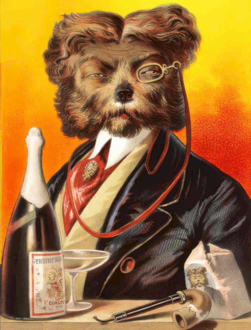Wine Terrier Gentleman 2 Vintage Retro Advert Ads A4 Photo Print