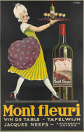 Wine Woman Table Vintage Retro Advert Poster