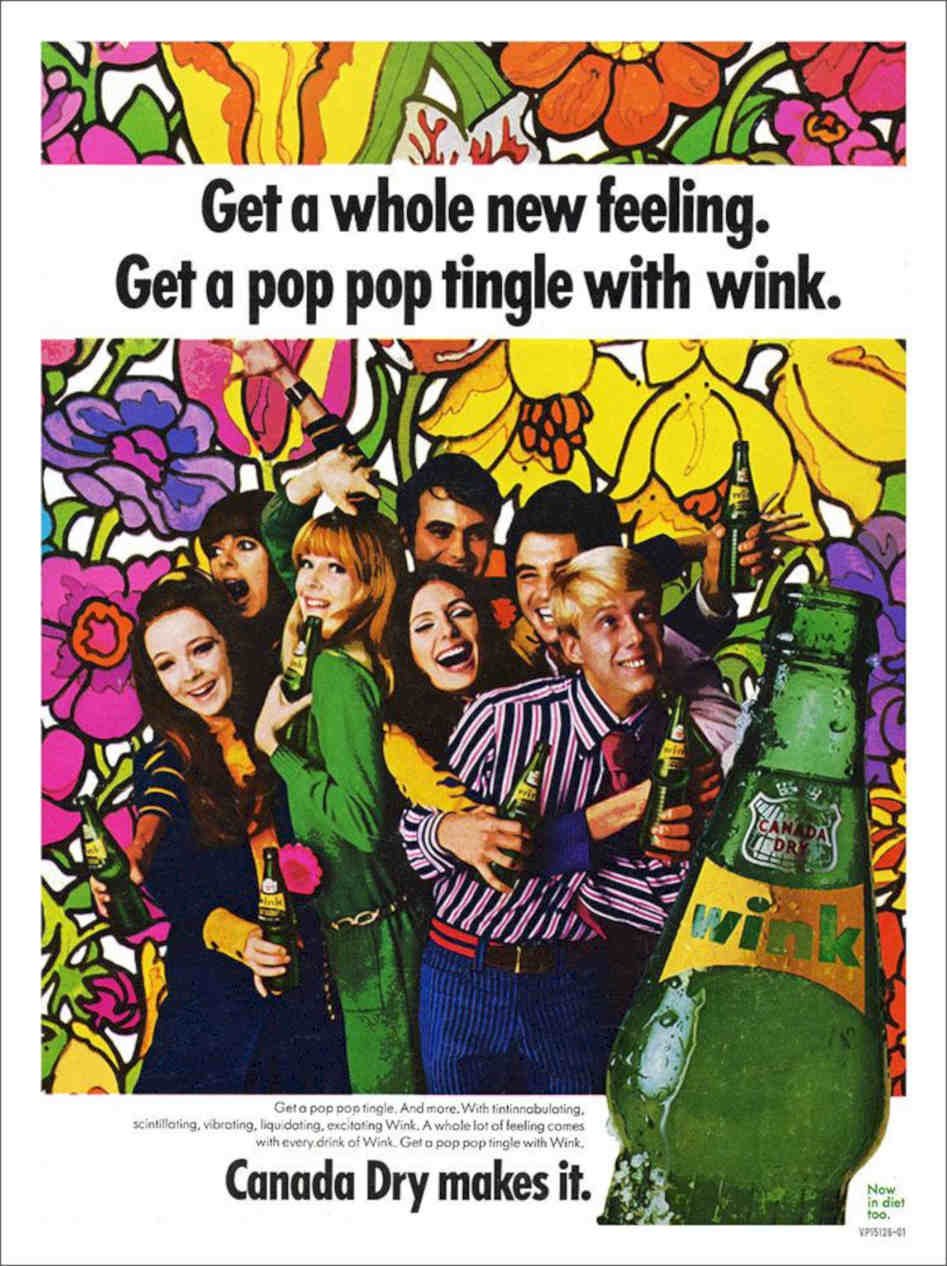 Wink Pop Drink 1968 Vintage Retro Advert Poster A4 Photo Print