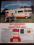 Winnebago Motorhome Bikes Vintage Retro Advert Ads A4 Photo Print