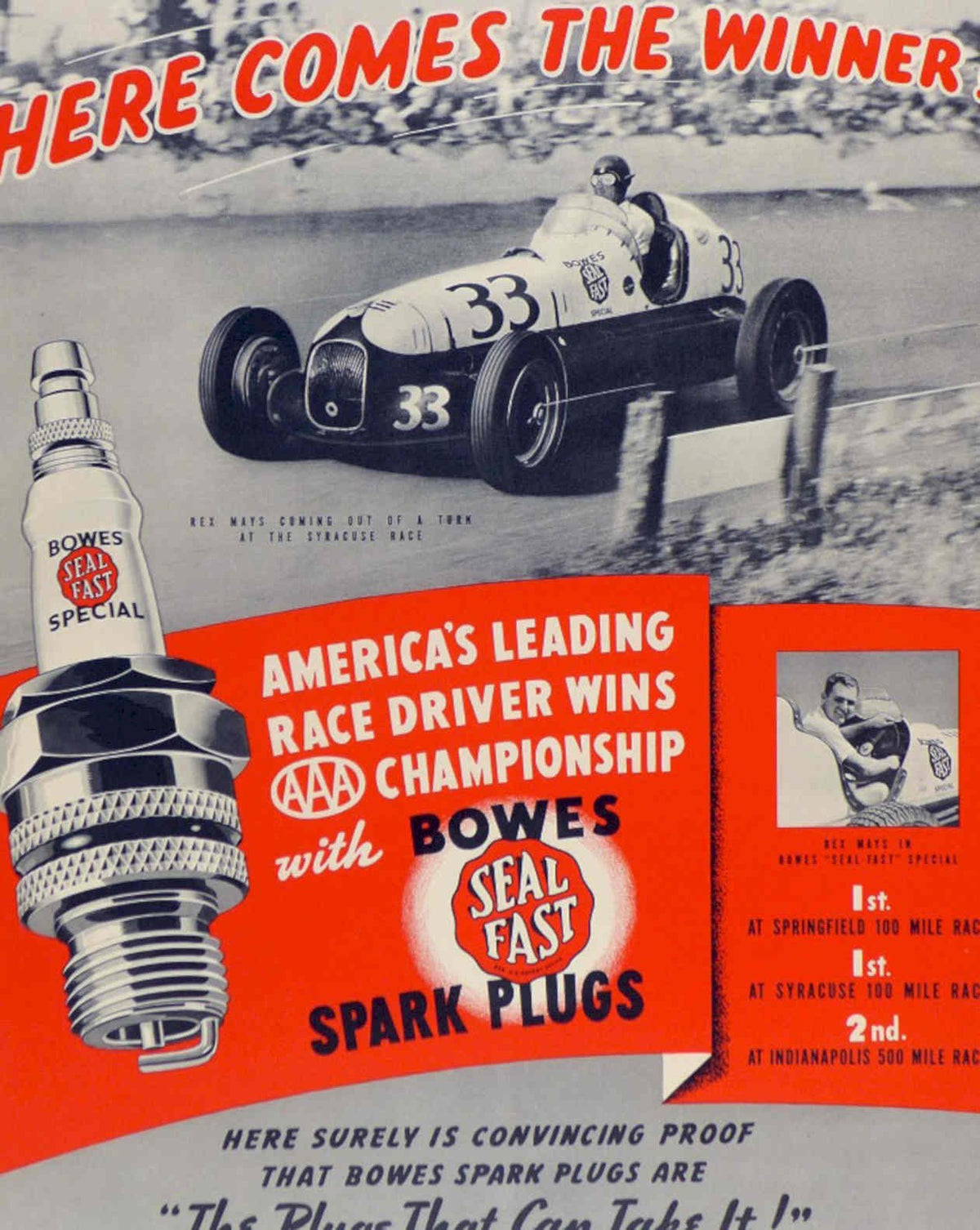 Winner Car Sparkplugs Vintage Retro Advert Poster A4 Photo Print