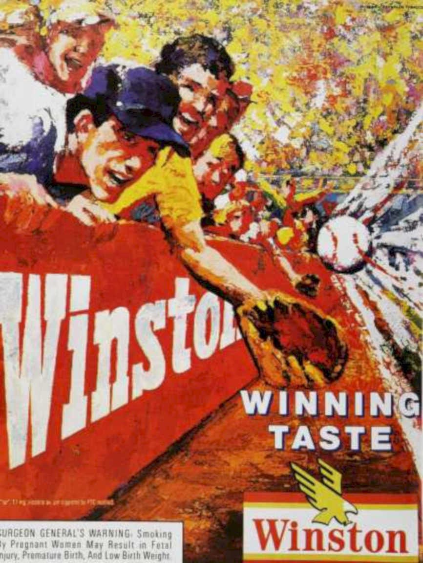 Winston Baseball Winning Vintage Retro Advert Ads A4 Photo Print