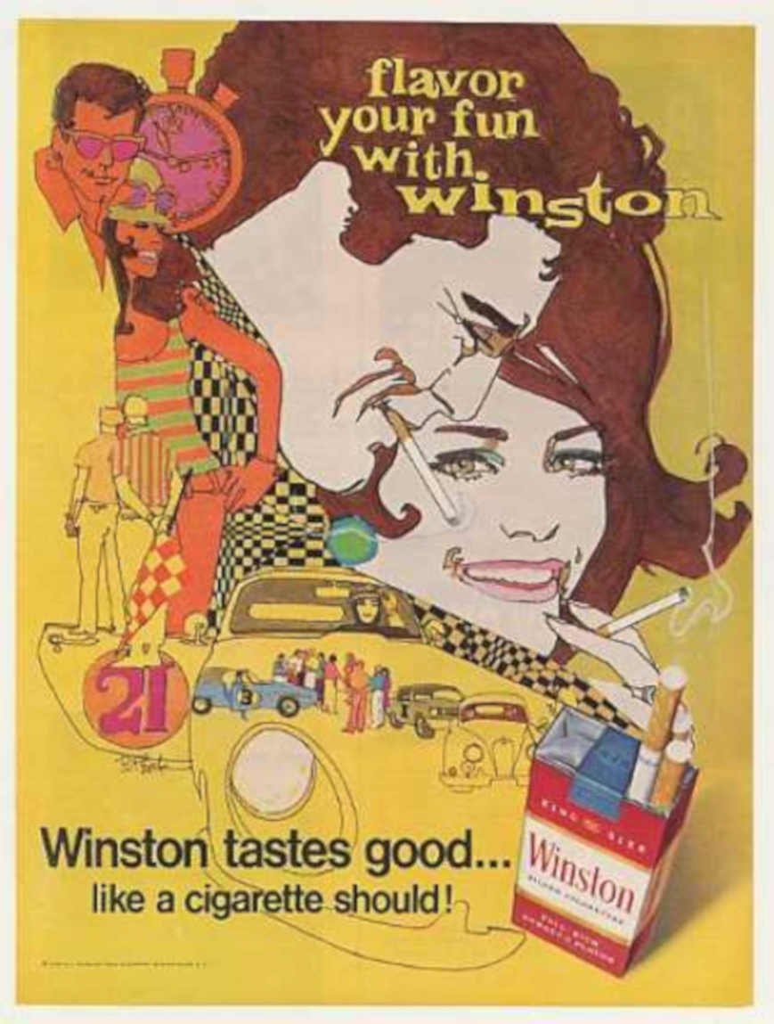 Winston Cigarette Fun Vintage Retro Advert Ads A4 Photo Print