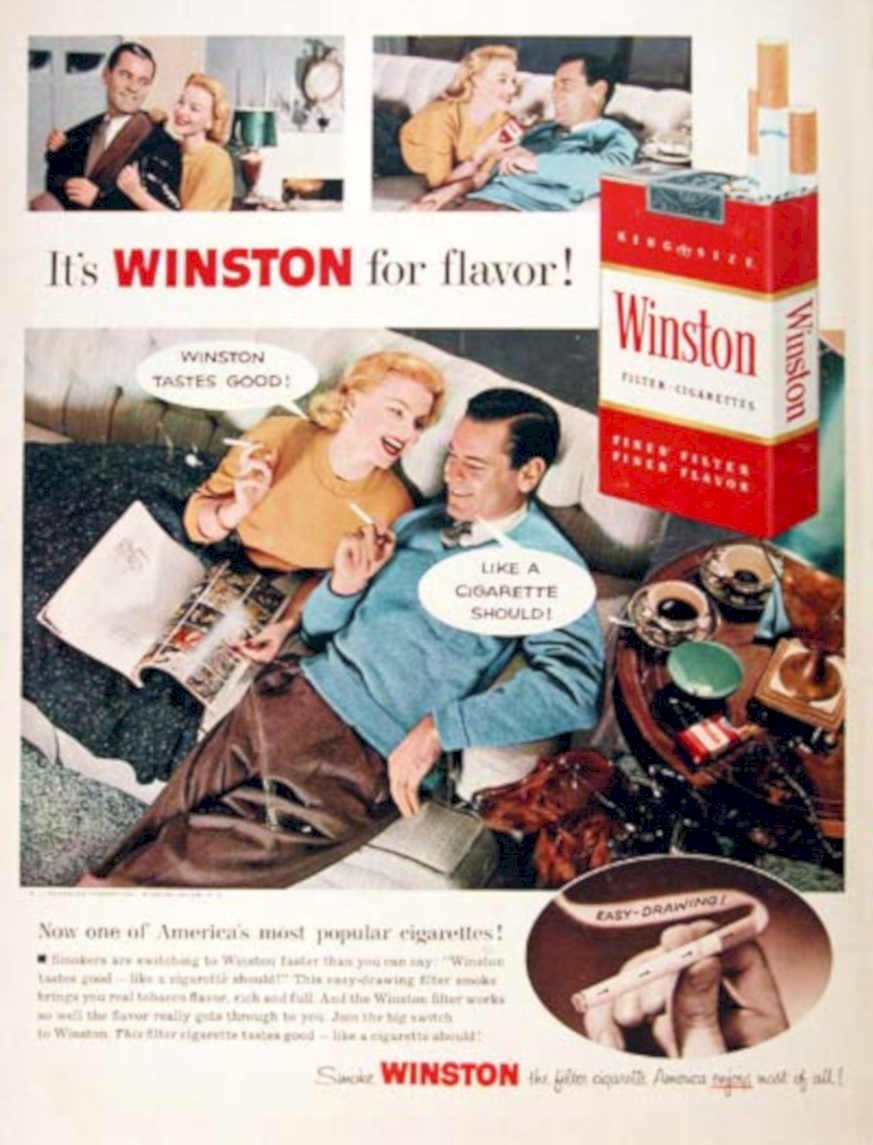 Winston Cigarettes 1 Vintage Retro Advert Ads A4 Photo Print