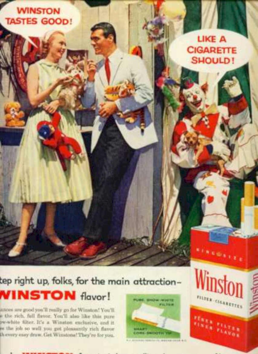 Winston Couple Clown Vintage Retro Advert Ads A4 Photo Print