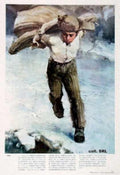 Winter Delivery Boy Vintage Retro Advert Ads A4 Photo Print