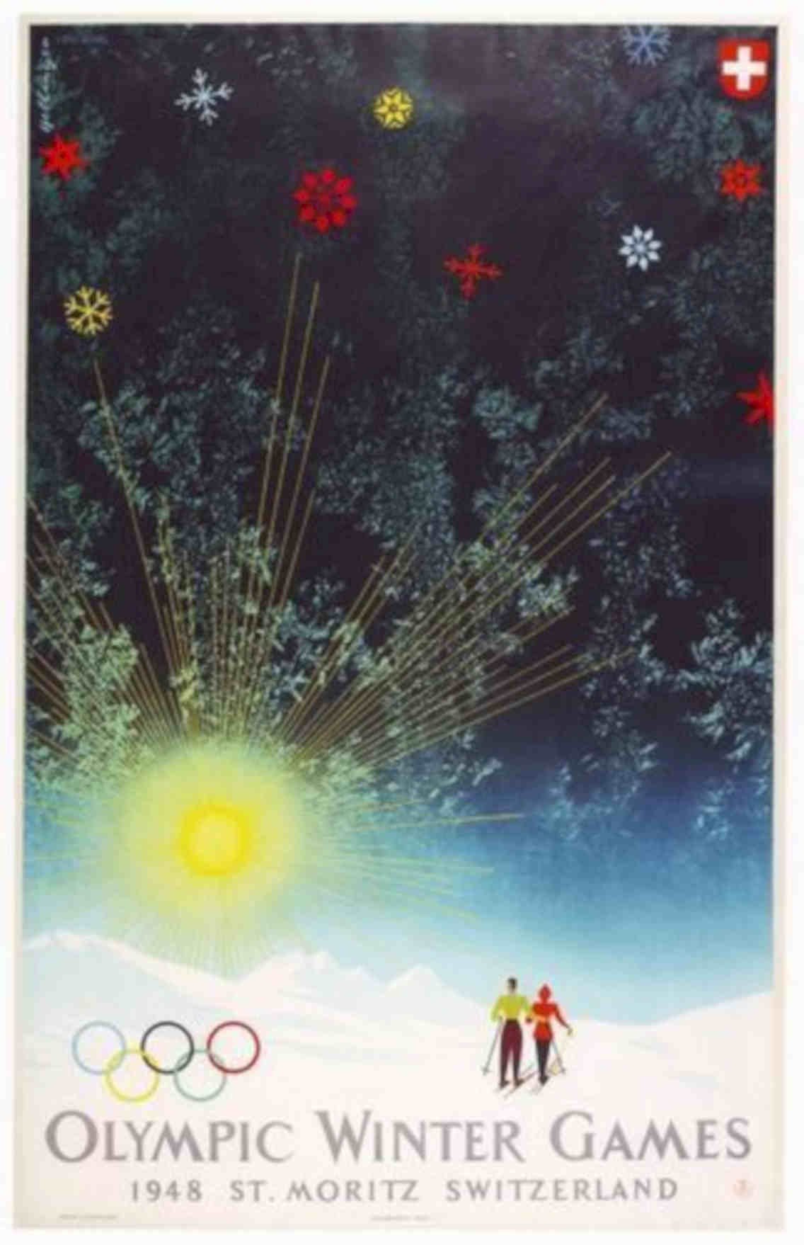 Winter Games 1948 Vintage Retro Advert Poster A4 Photo Print
