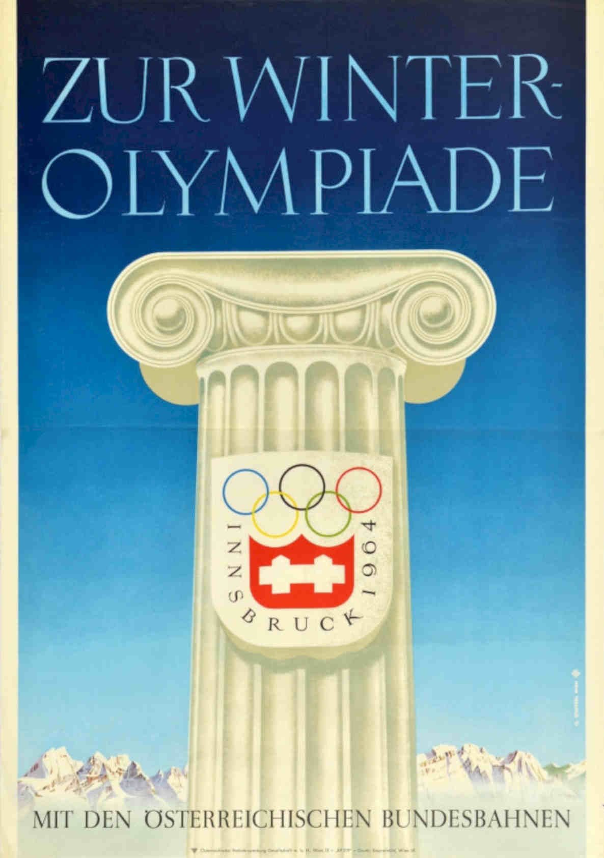 Winter Olympics Innsbruck Vintage Retro Advert Poster A4 Photo Print