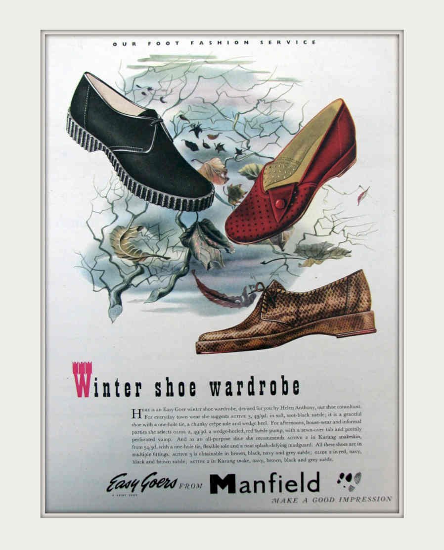 Winter Shoes Wardrobe Vintage Retro Advert Poster A4 Photo Print