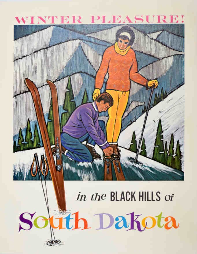 Winter Ski Hills Vintage Retro Advert Poster A4 Photo Print