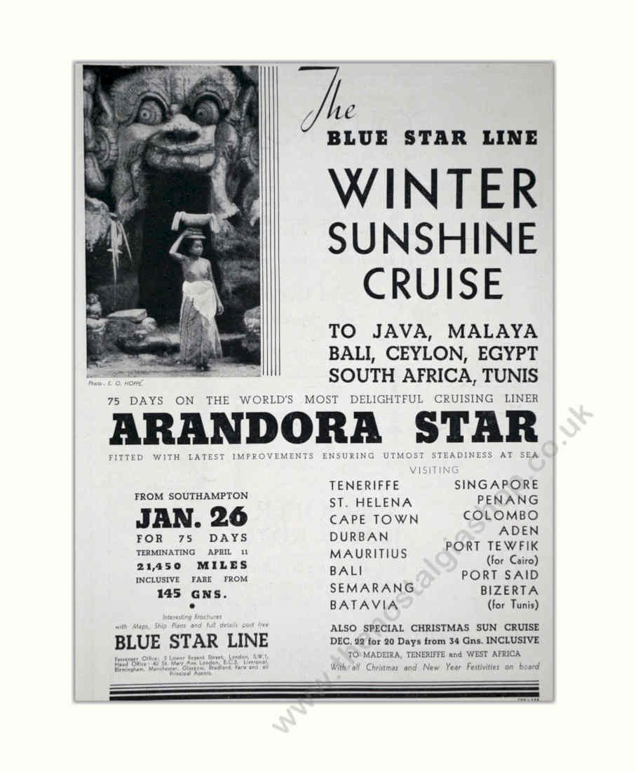Winter Sunshine Cruise Vintage Retro Advert Poster A4 Photo Print 2
