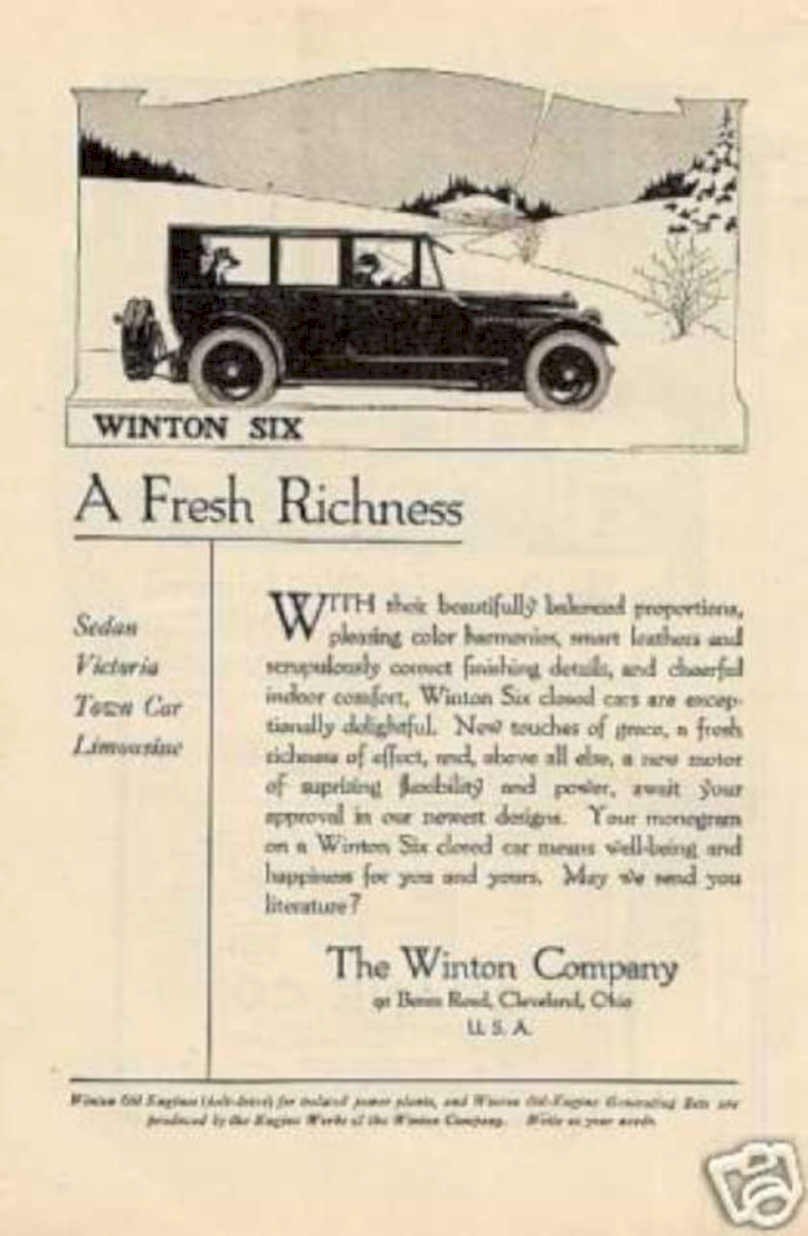 Winton Six Automobile Vintage Retro Advert Ads A4 Photo Print