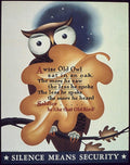 Wise Owl Security 1 Vintage Retro Advert Poster A4 Photo Print