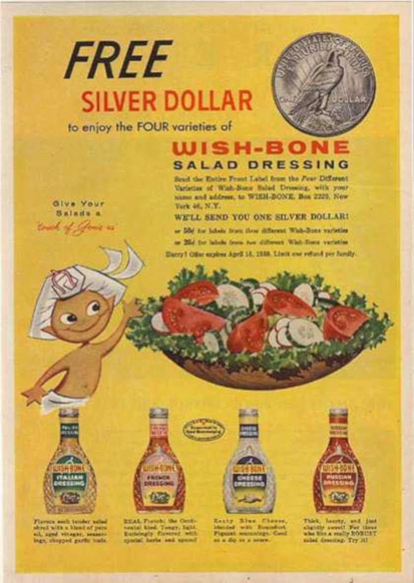 Wishbone Salad Silver Vintage Retro Advert Ads A4 Photo Print