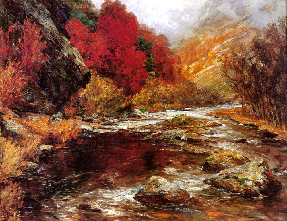 Wisinger Florian Olga A River In An Autumnal Landscape Art A4 Photo Print