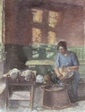 With The Chickens Anna Ancher Impressionism European A4 Photo Print