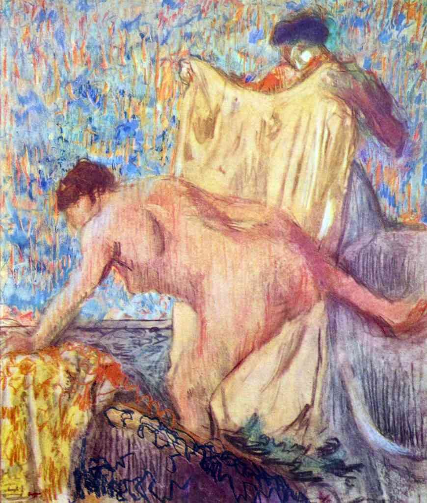 Withdrawing From The Bathtub Degas Impressionism A4 Photo Print